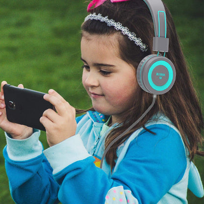 Kids Headphones, K8 Wired Headphones for Kids with Adjustable Headband 3.5 MM Jack for School, Foldable On-Ear Headset for Girls Boys Kindle Tablet Cellphones Airplane Travel(Dark Gray)