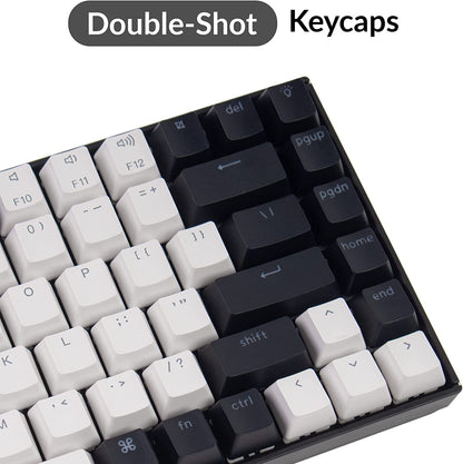 K2 75% Layout Hot-Swappable Bluetooth Wireless/Usb Wired Mechanical Keyboard with Gateron G Pro Brown Switch/Double-Shot Keycaps/Rgb Backlit 84-Key Computer Keyboad for Mac Windows Version 2
