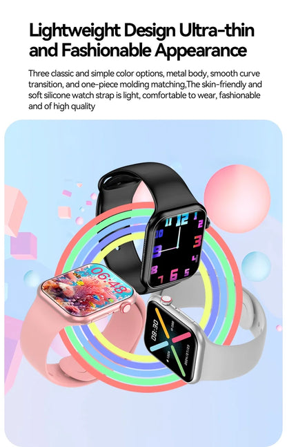 Smartwatch for Women, 1.75“ Smart Watch for Android/Iphone, Make/Receive Calls/Message Alerts/Ip67 Waterproof Outdoor Fitness Tracker Smartwatch (Pink)