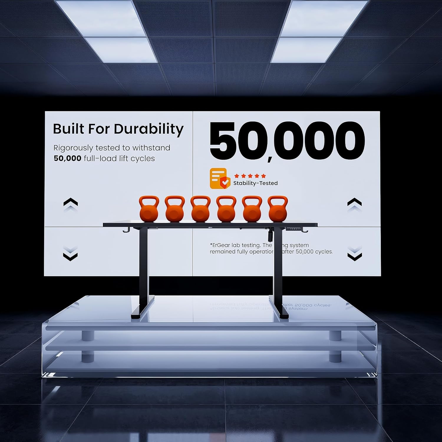 Height Adjustable Electric Standing Desk, 47.2 X 23.6 Inches Sit Stand up Desk, Memory Computer Home Office Desk (Black)