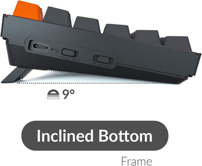 K2 75% Layout Hot-Swappable Bluetooth Wireless/Usb Wired Mechanical Keyboard with Gateron G Pro Brown Switch/Double-Shot Keycaps/Rgb Backlit 84-Key Computer Keyboad for Mac Windows Version 2