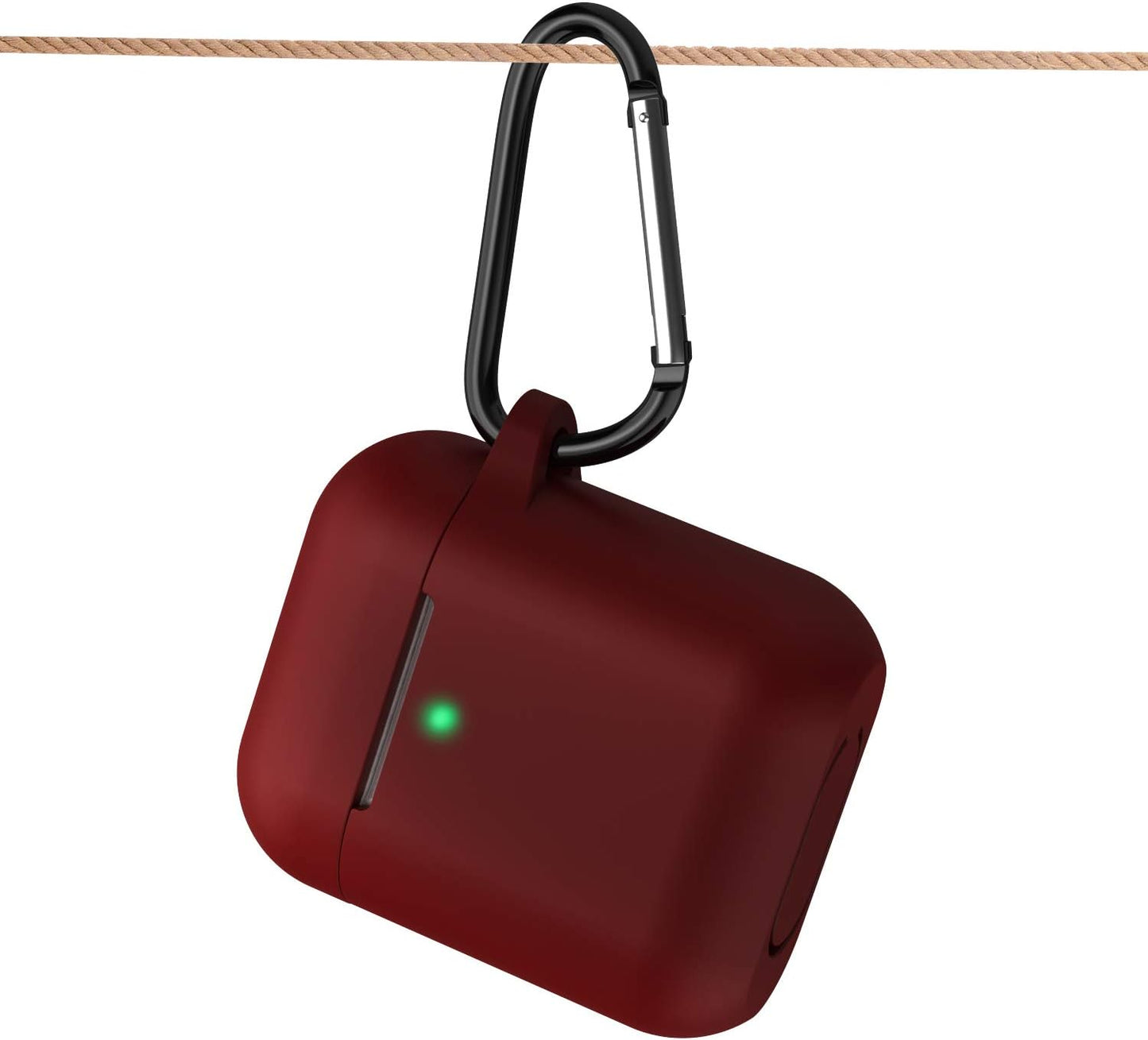 Silicone Case Compatible with Apple Airpods 1&2 Wireless and Wired Charging Case(Front LED Visible),Burgundy