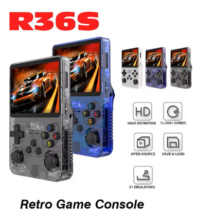 R36S Retro Video Handheld Game Console Linux System 3.5 in IPS Screen 3000Mah Battery 64G/128G TF Card Preinstalled Games