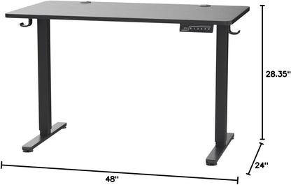 Height Adjustable Electric Standing Desk, 47.2 X 23.6 Inches Sit Stand up Desk, Memory Computer Home Office Desk (Black)
