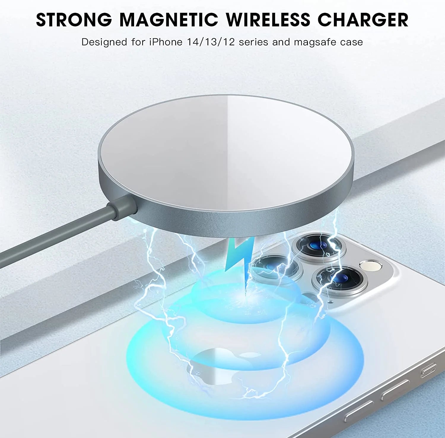 Wireless Charger - Charger Dock Compatible for Iphone 16/15/15 Pro/15 Plus/14/14 Pro/14 Plus/14 Pro Max - Fast Charging Pad for Airpods 3/2/Pro