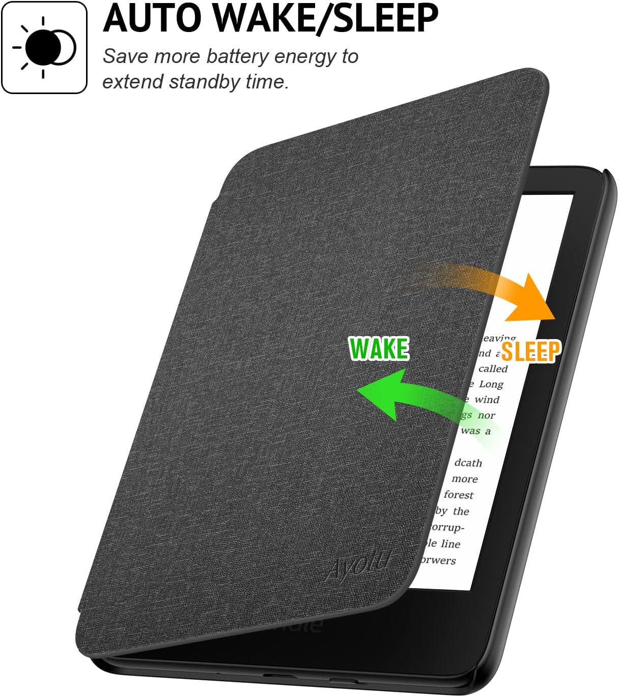 Case for 6" All-New Kindle 11Th Generation 2024/2022 Release (Model No. RS23CV/C2V2L3), Slim Cover with Auto Sleep/Wake, Only for 6 Inch Basic Kindle 2024/2022, Grey