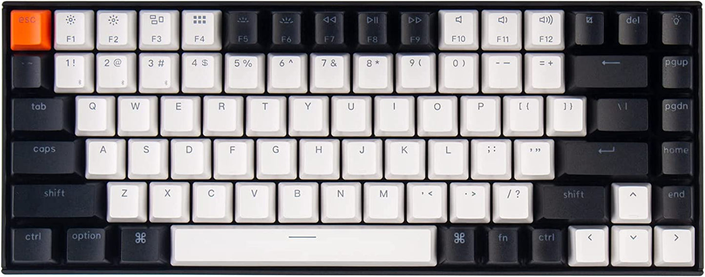 K2 75% Layout Hot-Swappable Bluetooth Wireless/Usb Wired Mechanical Keyboard with Gateron G Pro Brown Switch/Double-Shot Keycaps/Rgb Backlit 84-Key Computer Keyboad for Mac Windows Version 2